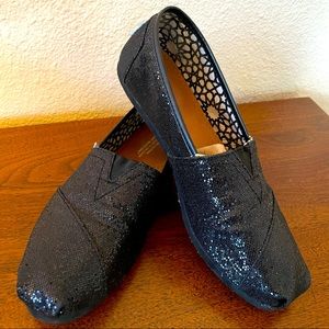 TOMS Classics Black Glitters Shoes